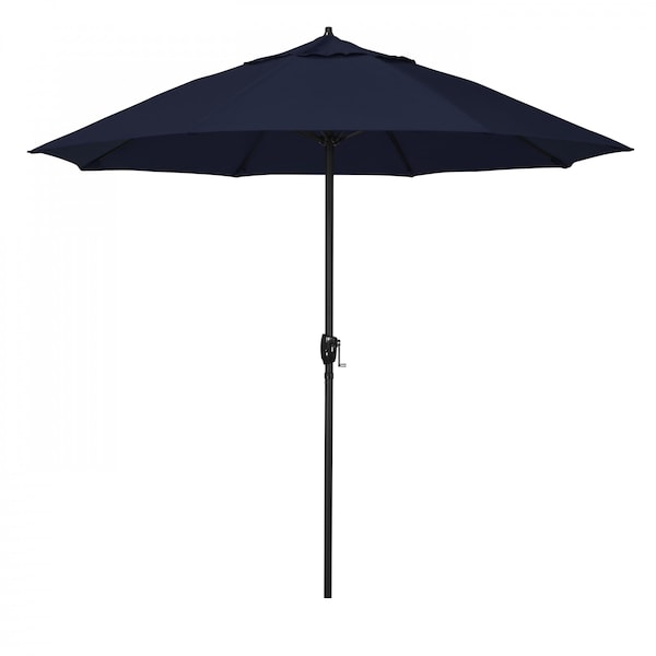 California Umbrella 9' Bronze Aluminum Market Patio Umbrella, Pacifica Navy Blue 194061337691 - main